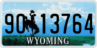 WY license plate 9013764