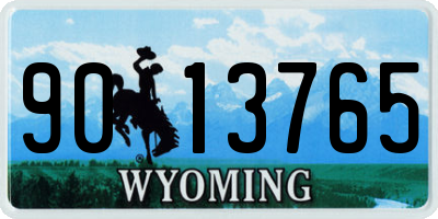 WY license plate 9013765