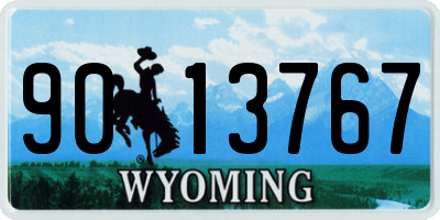 WY license plate 9013767