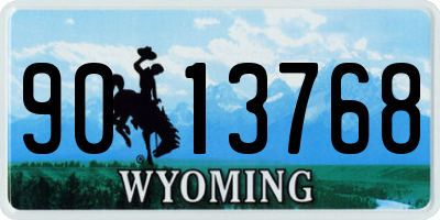 WY license plate 9013768