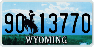 WY license plate 9013770