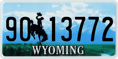 WY license plate 9013772