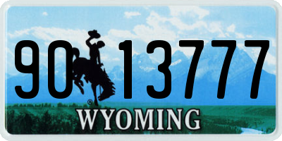 WY license plate 9013777