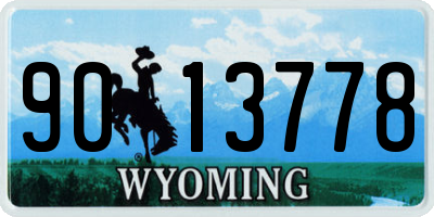 WY license plate 9013778