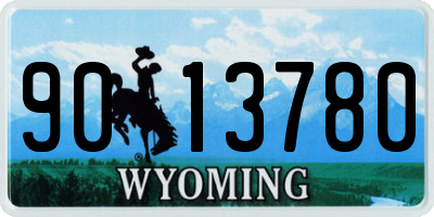 WY license plate 9013780