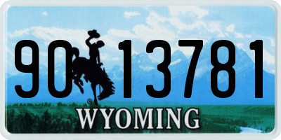 WY license plate 9013781