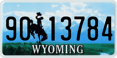 WY license plate 9013784