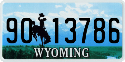 WY license plate 9013786