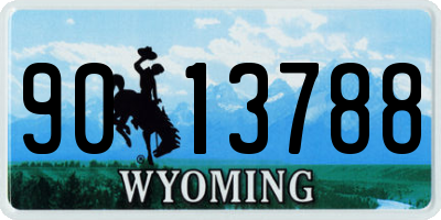 WY license plate 9013788