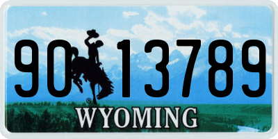 WY license plate 9013789