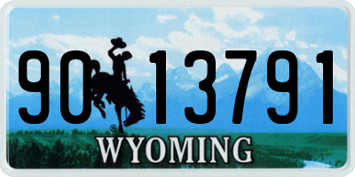WY license plate 9013791