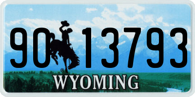 WY license plate 9013793