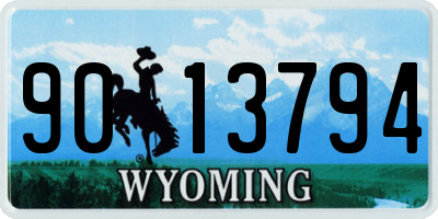 WY license plate 9013794