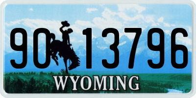 WY license plate 9013796