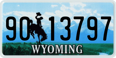 WY license plate 9013797