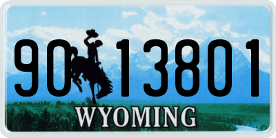 WY license plate 9013801