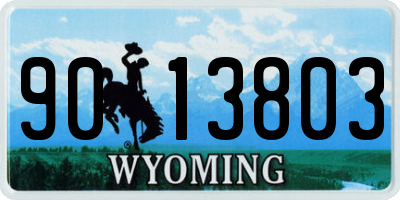 WY license plate 9013803