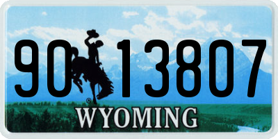 WY license plate 9013807