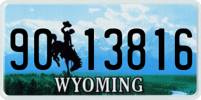 WY license plate 9013816