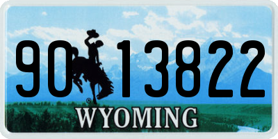 WY license plate 9013822
