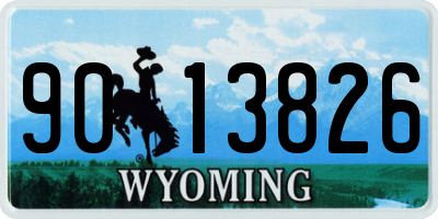 WY license plate 9013826