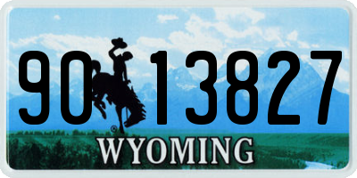 WY license plate 9013827