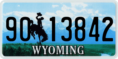 WY license plate 9013842