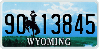 WY license plate 9013845
