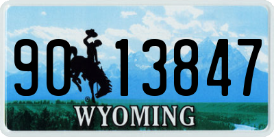 WY license plate 9013847