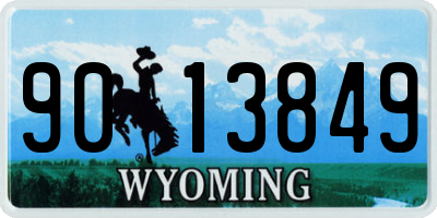 WY license plate 9013849