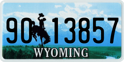 WY license plate 9013857