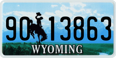 WY license plate 9013863