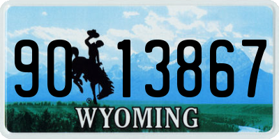 WY license plate 9013867