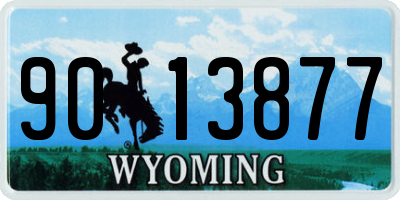 WY license plate 9013877