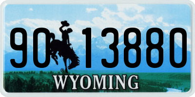 WY license plate 9013880