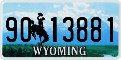 WY license plate 9013881