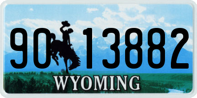 WY license plate 9013882