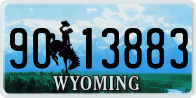 WY license plate 9013883