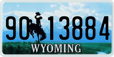 WY license plate 9013884