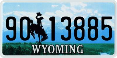 WY license plate 9013885