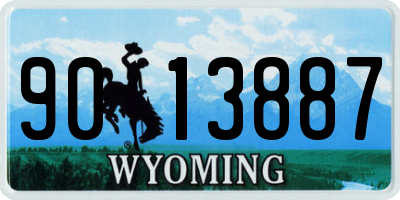 WY license plate 9013887