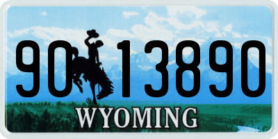 WY license plate 9013890