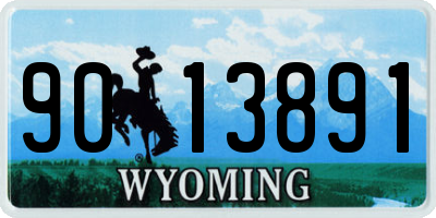 WY license plate 9013891