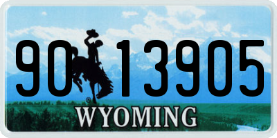 WY license plate 9013905