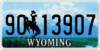 WY license plate 9013907