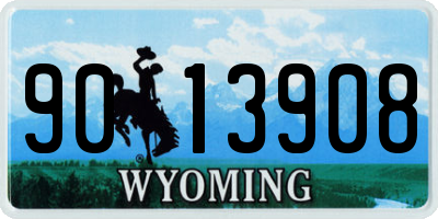 WY license plate 9013908