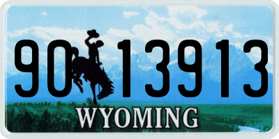 WY license plate 9013913