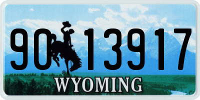 WY license plate 9013917