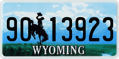 WY license plate 9013923