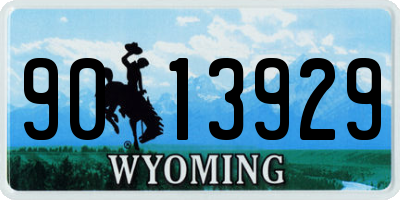 WY license plate 9013929